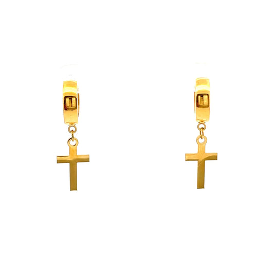 Stainless Steel Huggie Hoop Earrings - Design 05 The One Jewelry