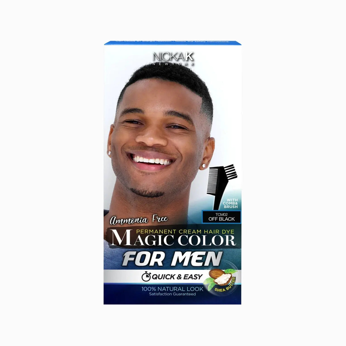 Nicka K Magic Color for Men, Off Black kit box