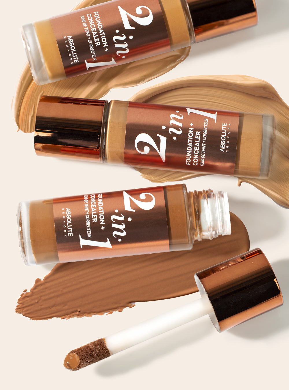 Absolute New York 2-in-1 Foundation + Concealer Demi-Matte Buildable Coverage (1.41 oz)