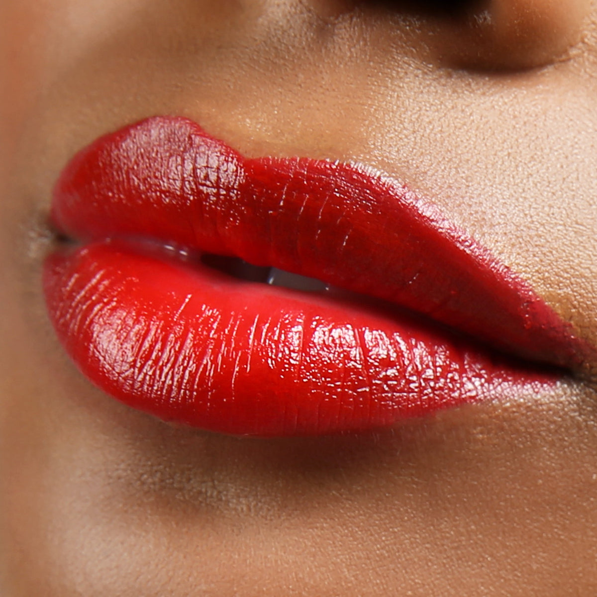 Nicka K Stay Ever red lip color close-up