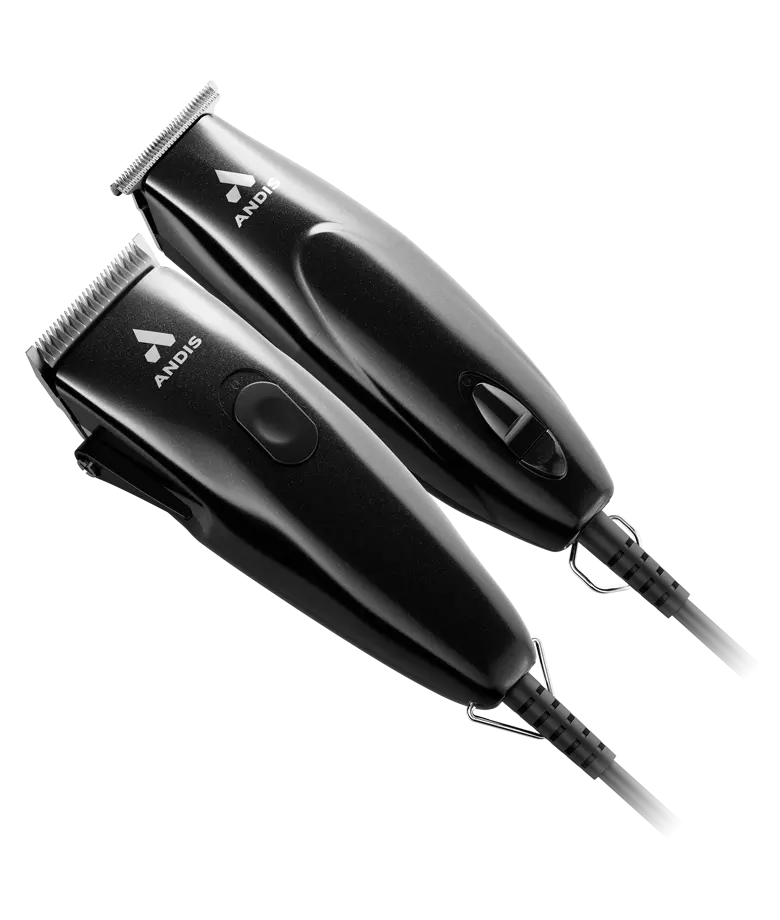 Andis Pivot Motor Clipper & Trimmer Combo 24810 — clipper and trimmer angled view