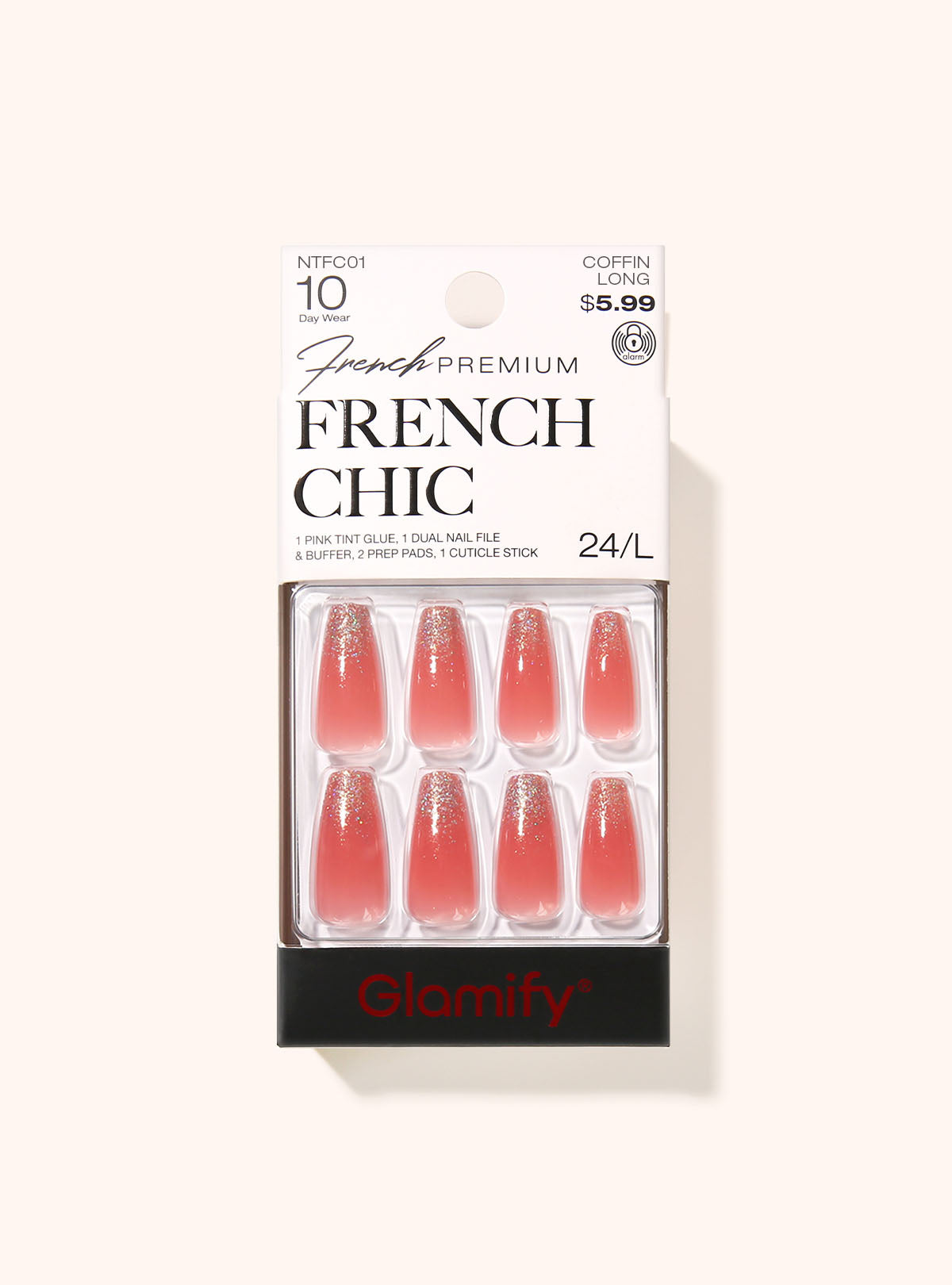 French Chic Press On Nails - nttn-01-beige-french