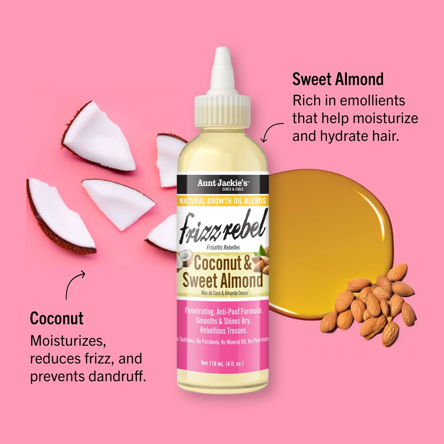 Aunt Jackie’s Hair Growth Oil – 4 oz | Nourishing Natural Oils for Stronger, Healthier Hair – Choose Oil