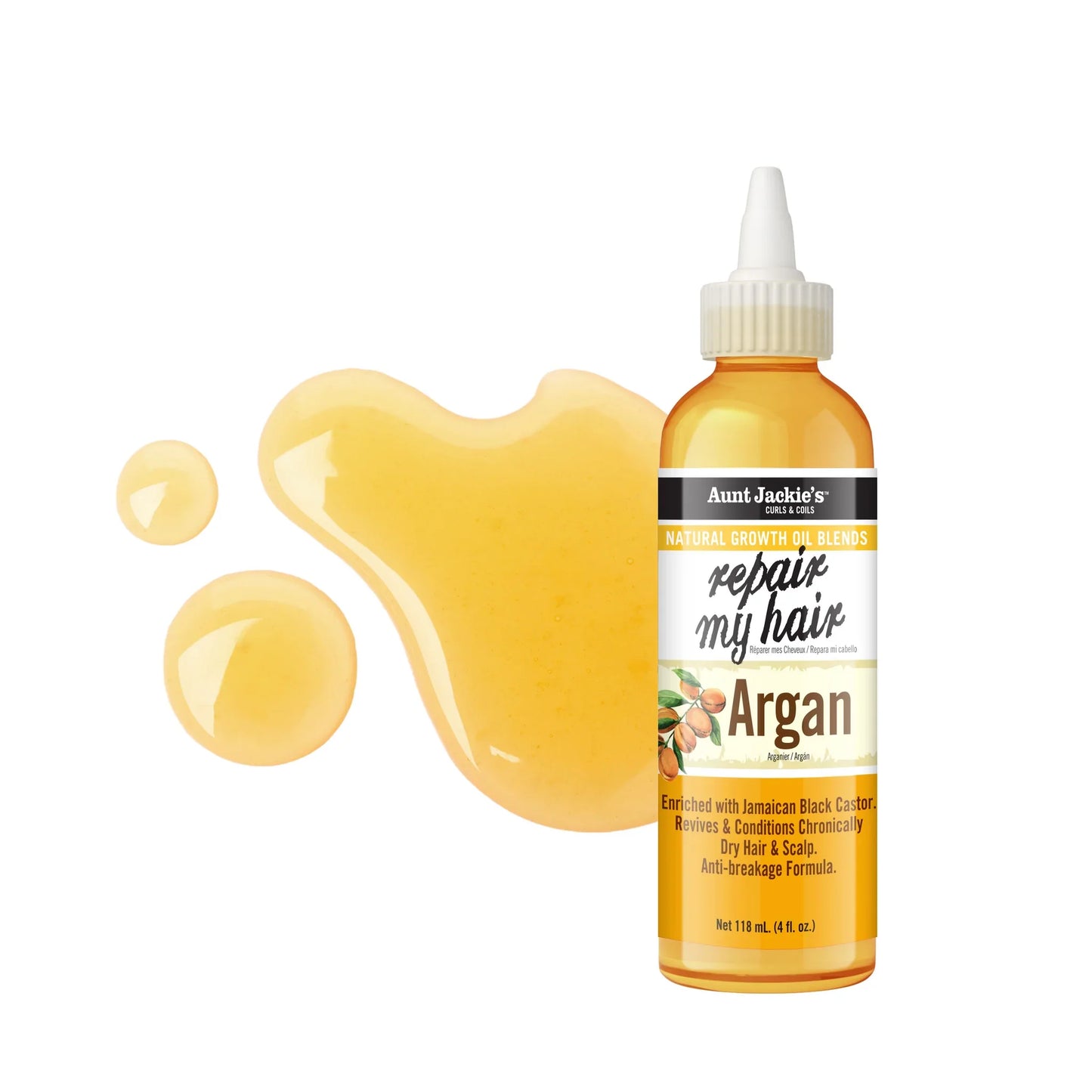 Aunt Jackie’s Hair Growth Oil – 4 oz | Nourishing Natural Oils for Stronger, Healthier Hair – Choose Oil