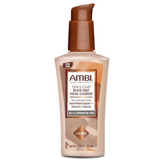 AMBI Even & Clear Purifying Charcoal Black Soap Facial Deep Cleanser - 3.5 fl oz