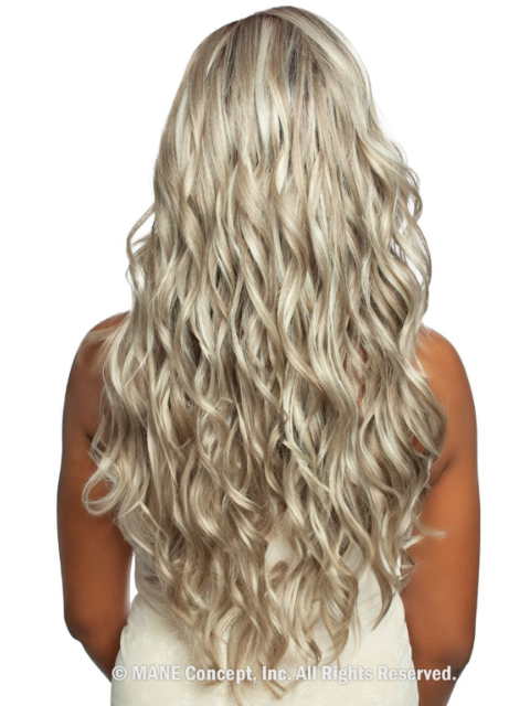 Mane Concept Brown Sugar BSSB219 9x6 Pre-Cut Glueless Wig – Blonde olive wig back view