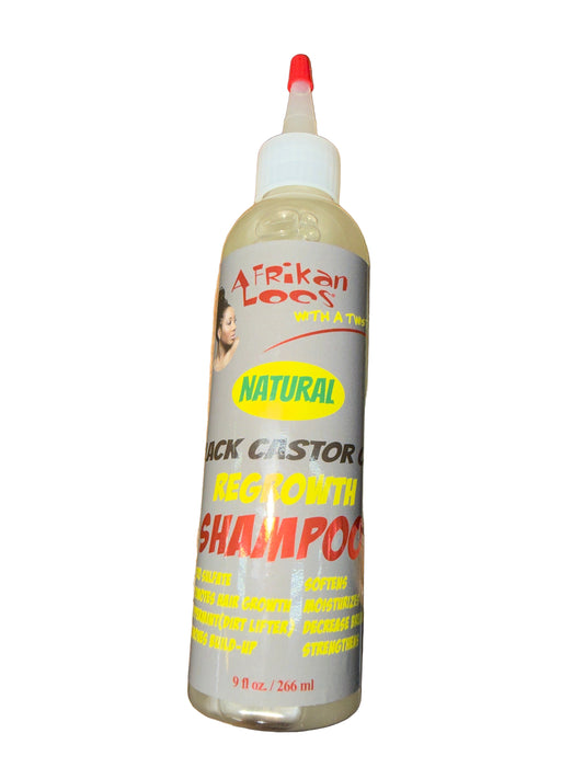 Afrikan Locs Natural Black Castor Oil Regrowth Shampoo, 9 oz