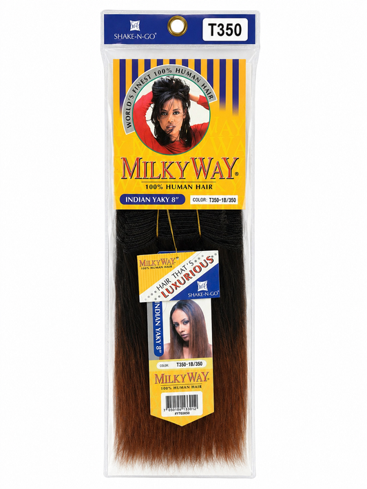 Human Hair Weave Milky Way Indian Yaky 8 inch Track Hair