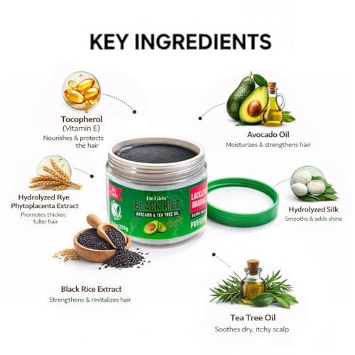 Dr Girls Super Grow Loc & Twists Braiding Conditioning Gel/9.8oz/ Extra Mega Hold (Avocado + Tea Tree)|B0G67KSHDL