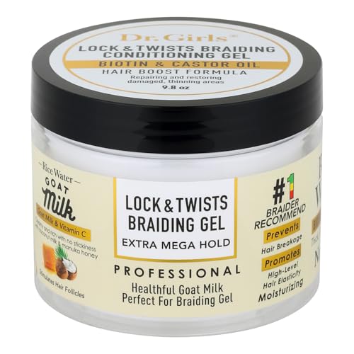 Dr Girls Super Grow Loc & Twists Braiding Conditioning Gel/9.8oz/ Extra Mega Hold (Avocado + Tea Tree)|B0G67KSHDL
