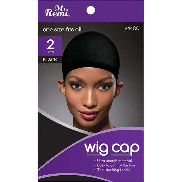 Ms Remi #4400 Wig Stocking Cap - Black 2pc Annie wig cap