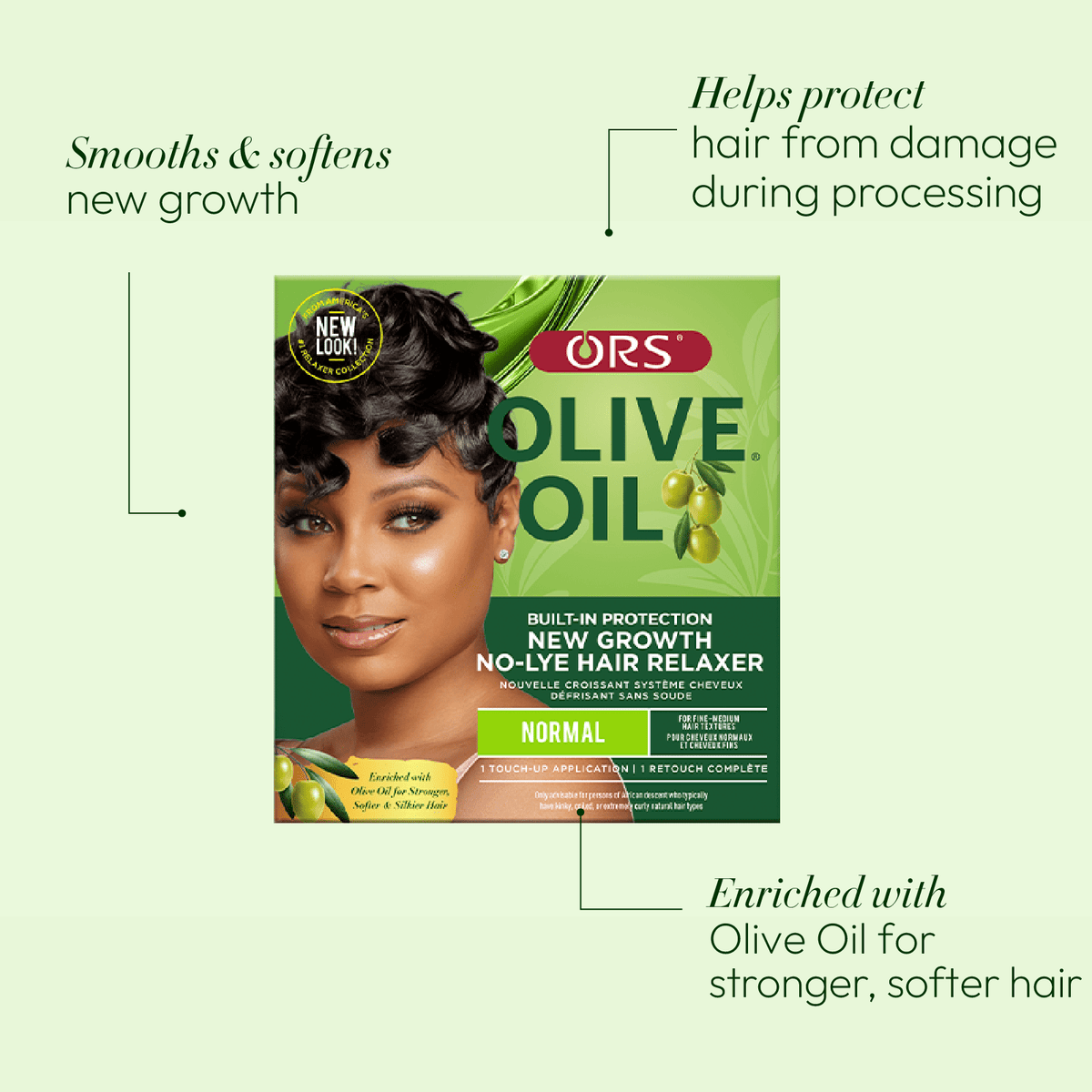 ORS Olive Oil New Growth No-Lye Relaxer Kit, Normal strength