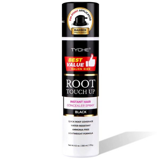 Tyche Root Touch Up Instant Hair Concealer Spray - Black 6.2 oz #HLTU10 (SALON SIZE)