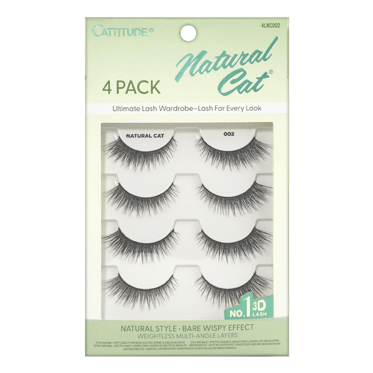 EBIN New York Cattitude Natural Cat 002 4-pair lashes – front packaging