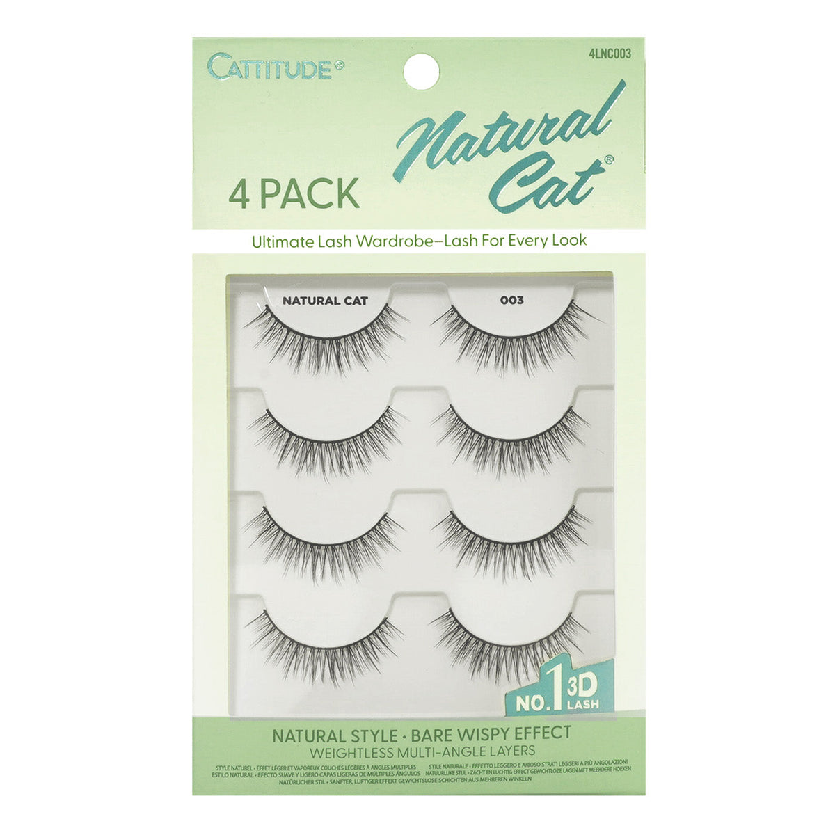 EBIN New York Cattitude Natural Cat 003 4-pair lashes – front packaging