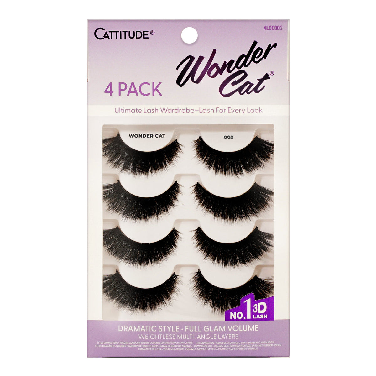 EBIN New York Cattitude Wonder Cat 002 4-pair lashes – front packaging