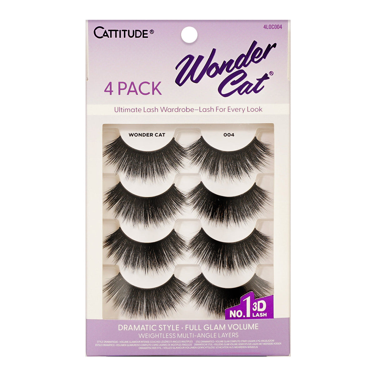 EBIN New York Cattitude Wonder Cat 004 4-pair lashes – front packaging