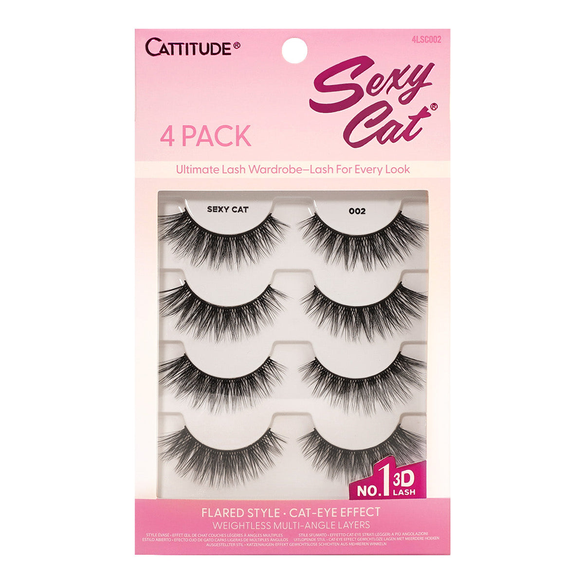 EBIN New York Cattitude Sexy Cat 002 4-pair lashes – front packaging