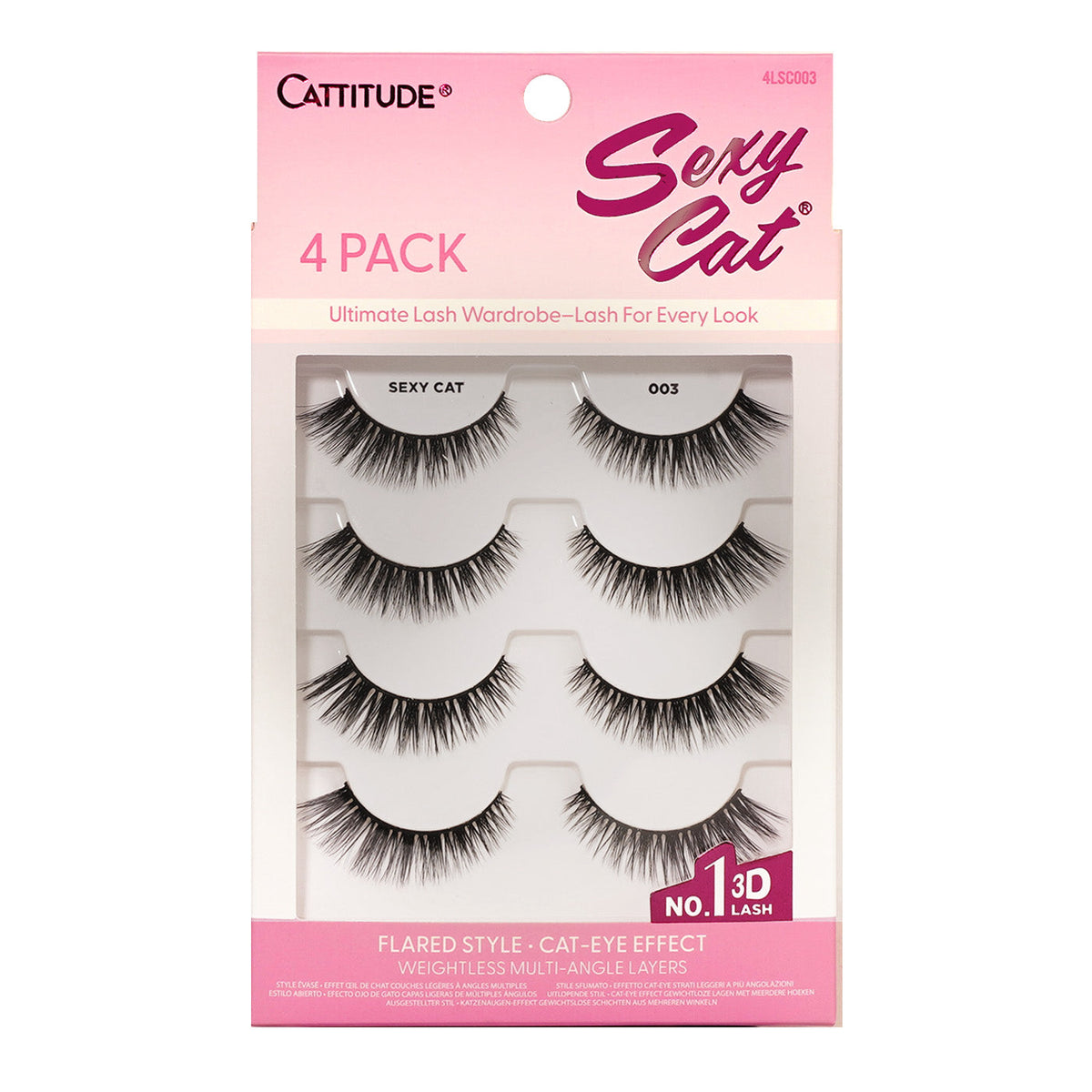 EBIN New York Cattitude Sexy Cat 003 4-pair lashes – front packaging