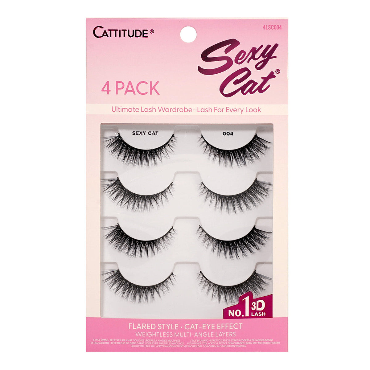 EBIN New York Cattitude Sexy Cat 004 4-pair lashes – front packaging