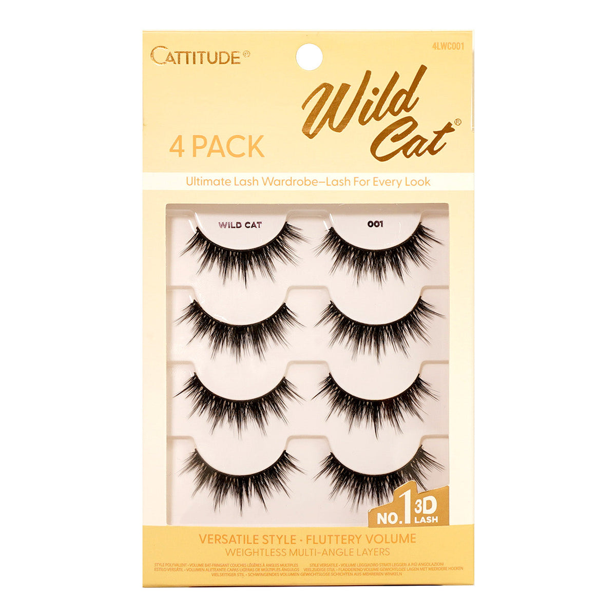 EBIN New York Cattitude Wild Cat 001 4-pair lashes – front packaging