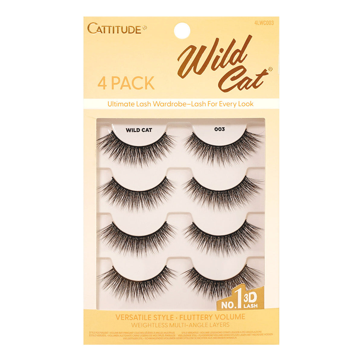 EBIN New York Cattitude Wild Cat 003 4-pair lashes – front packaging