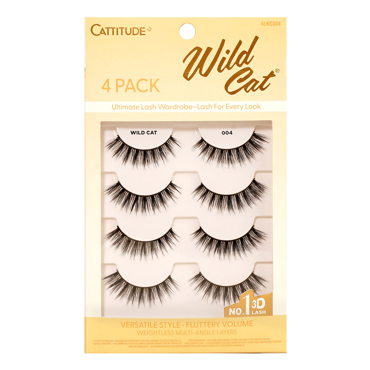 EBIN New York Cattitude Wild Cat 004 4-pair lashes – front packaging
