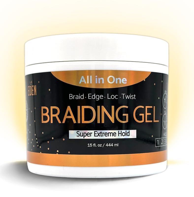 Eden All-in-One Braiding Gel Super Extreme Hold – 15 oz jar front