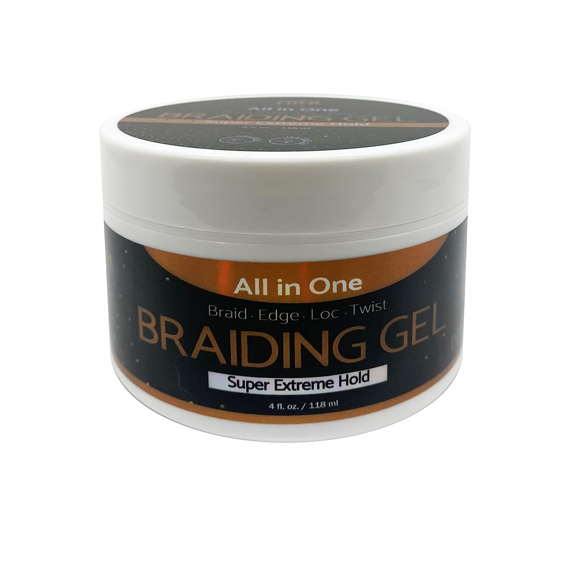 Eden All-in-One Braiding Gel Super Extreme Hold – 4 oz jar angled view