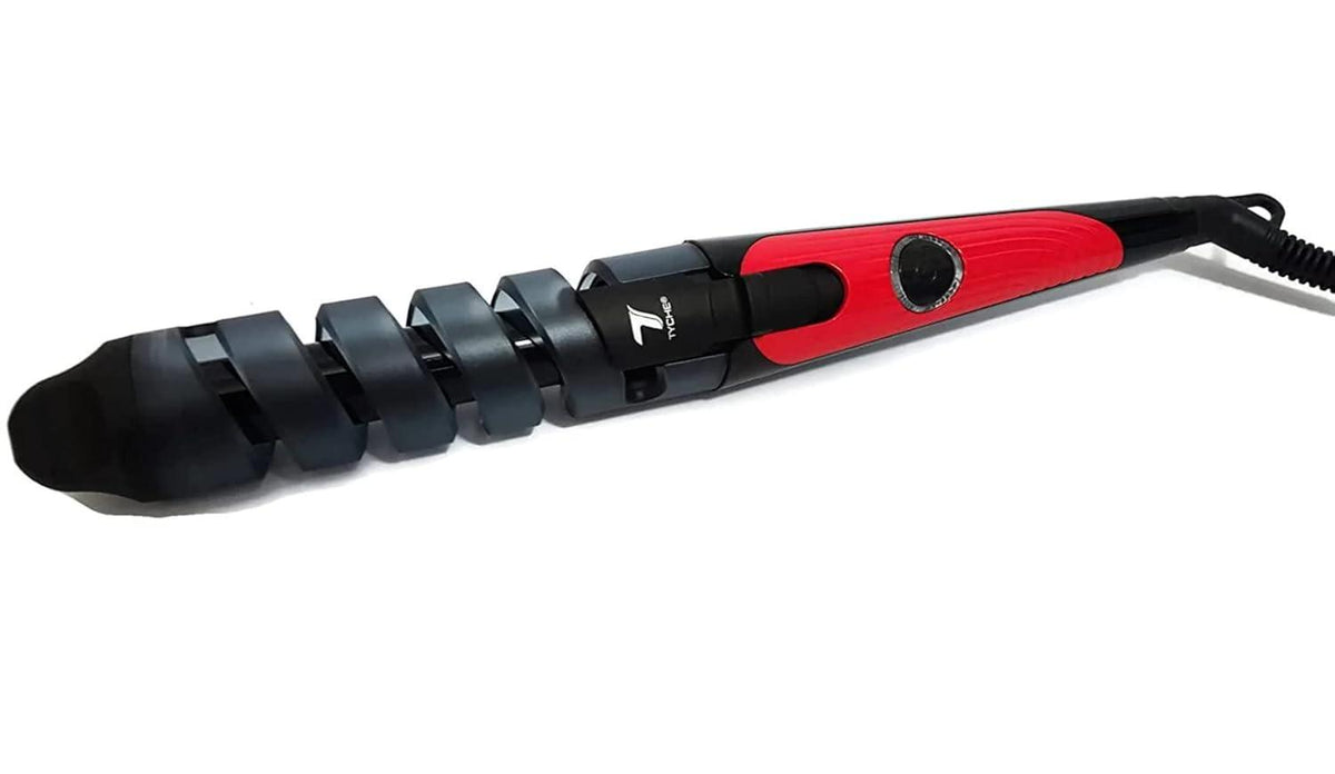 Tyche Ceramic Curl Ease Curling Iron 3/4 Inch — curling iron barrel and handle detail