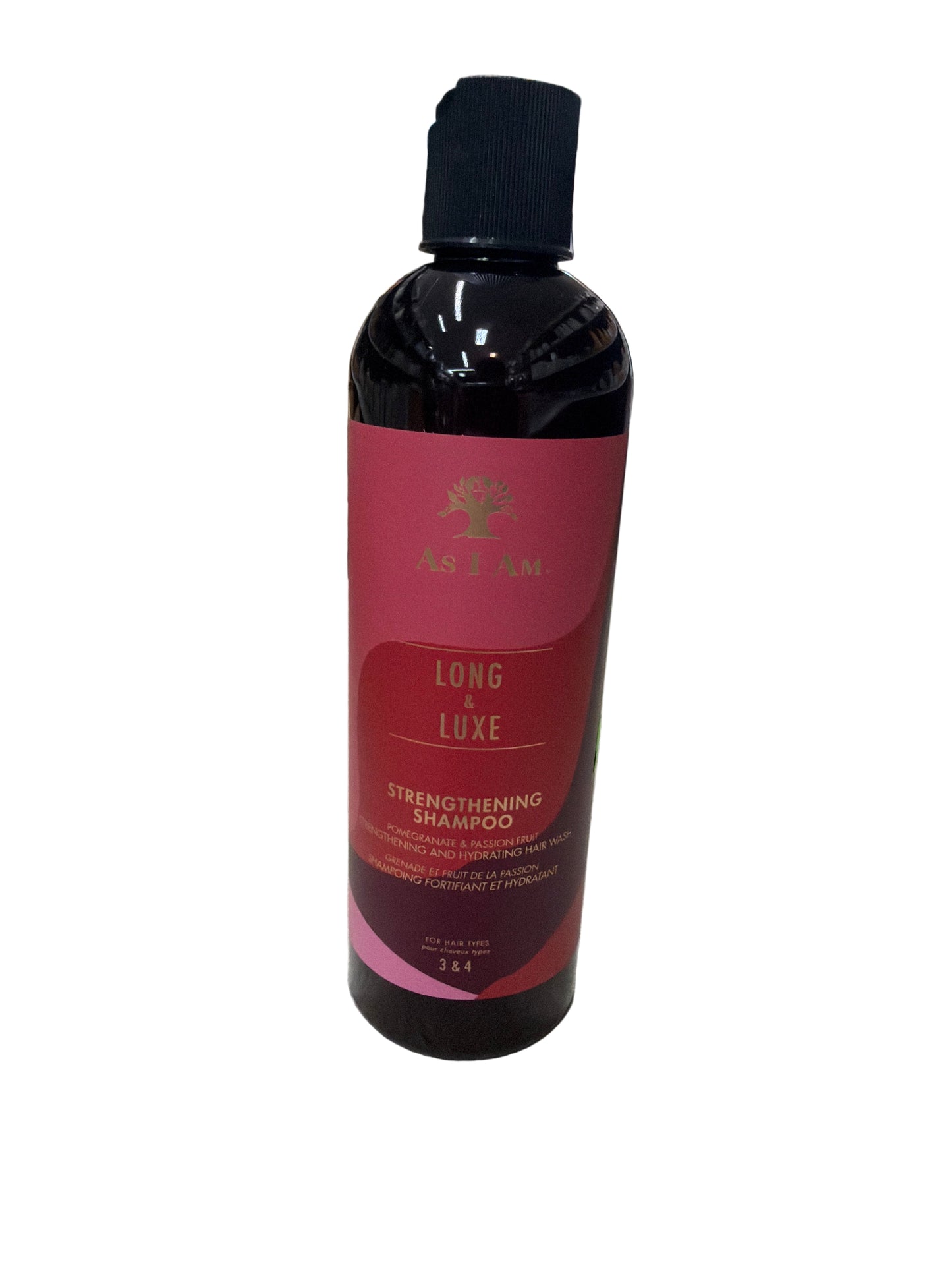 As I Am Long & Luxe Pomegranate & Passion Fruit Strengthening Shampoo, 12 oz
