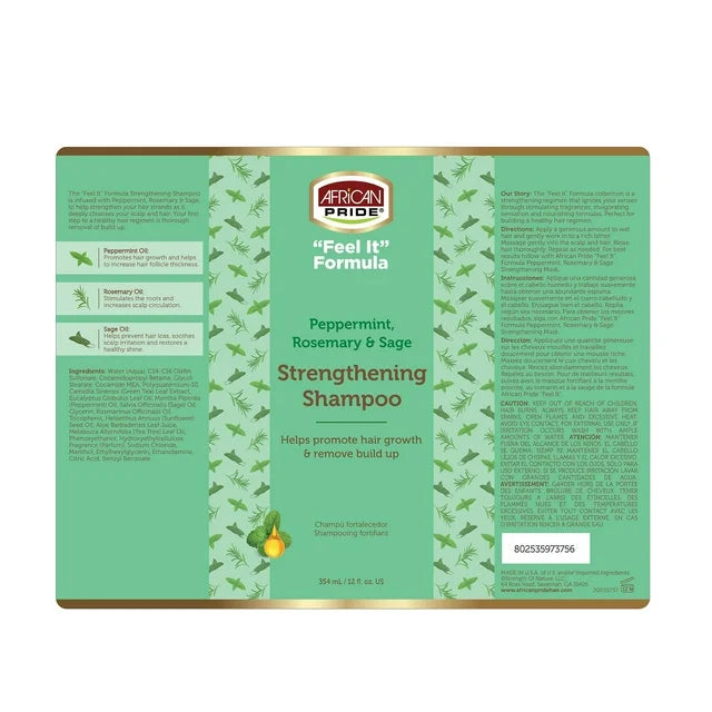 African Pride Feel It Formula- Strengthening Shampoo 12 oz.