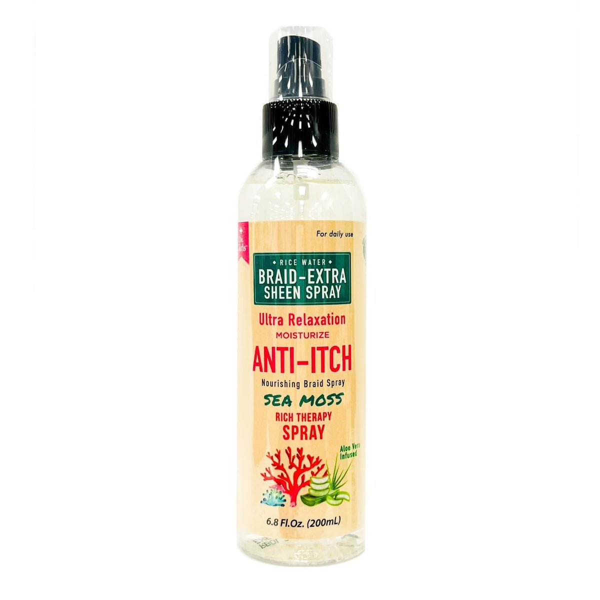 Dr. Girls Sea Moss & Aloe Vera Anti-Itch Braid Spray – Sea Moss and Aloe Vera braid spray front