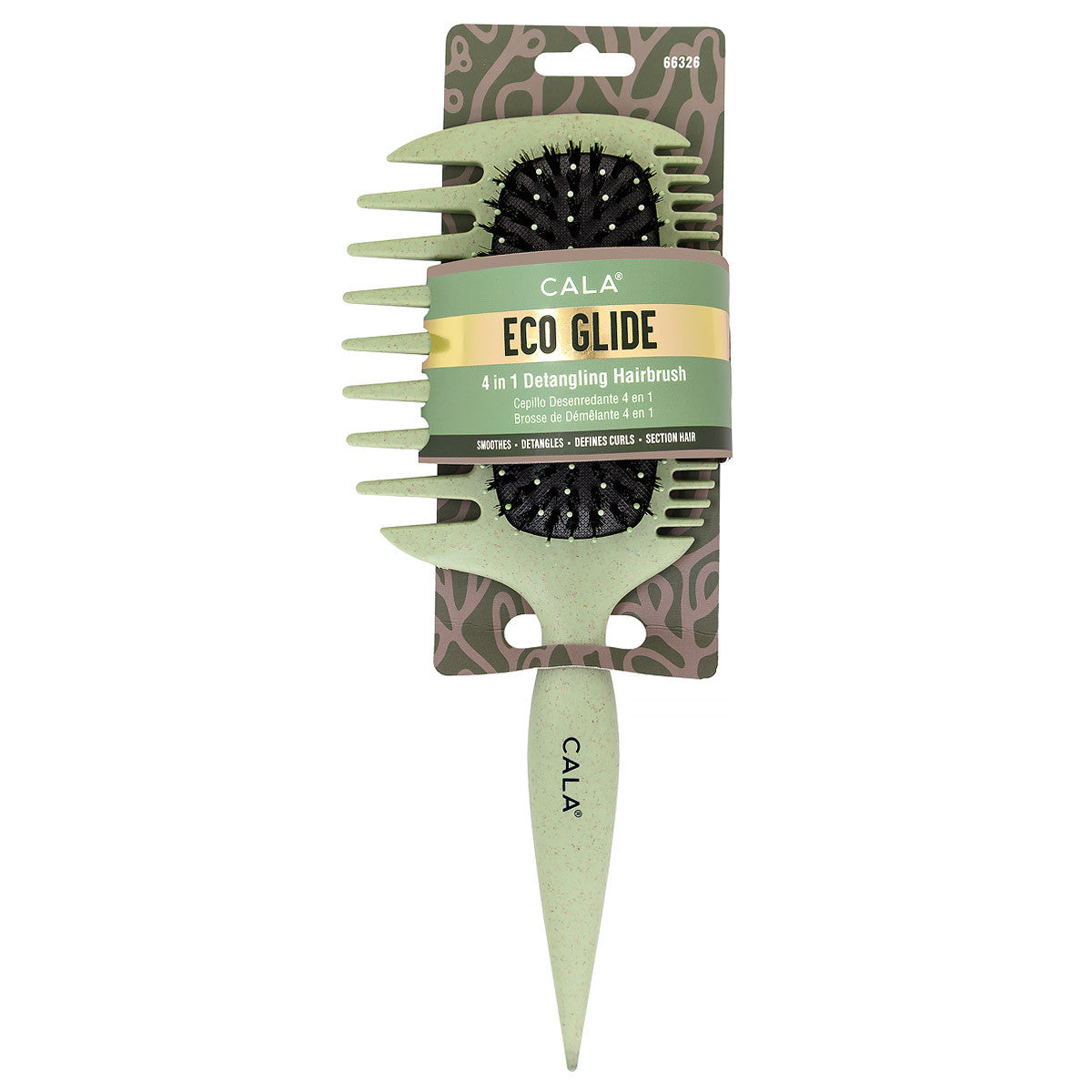 CALA Eco Glide #66326 sage 4-in-1 detangling hairbrush