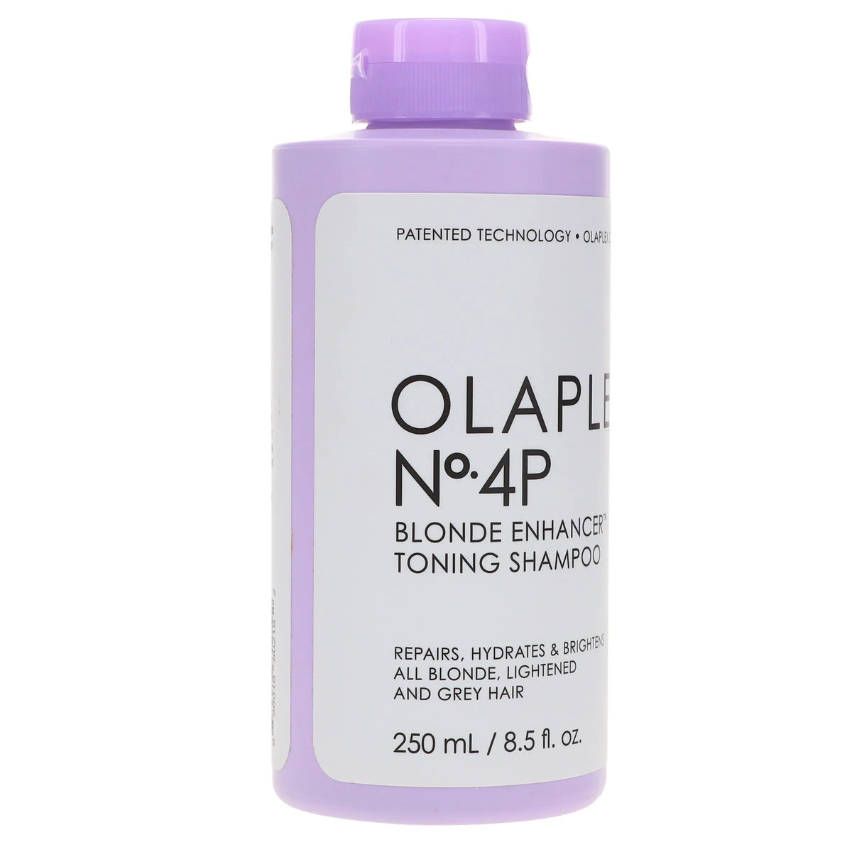Olaplex No.4P Blonde Enhancer Toning Shampoo 250 ml — 250 ml bottle front label close-up