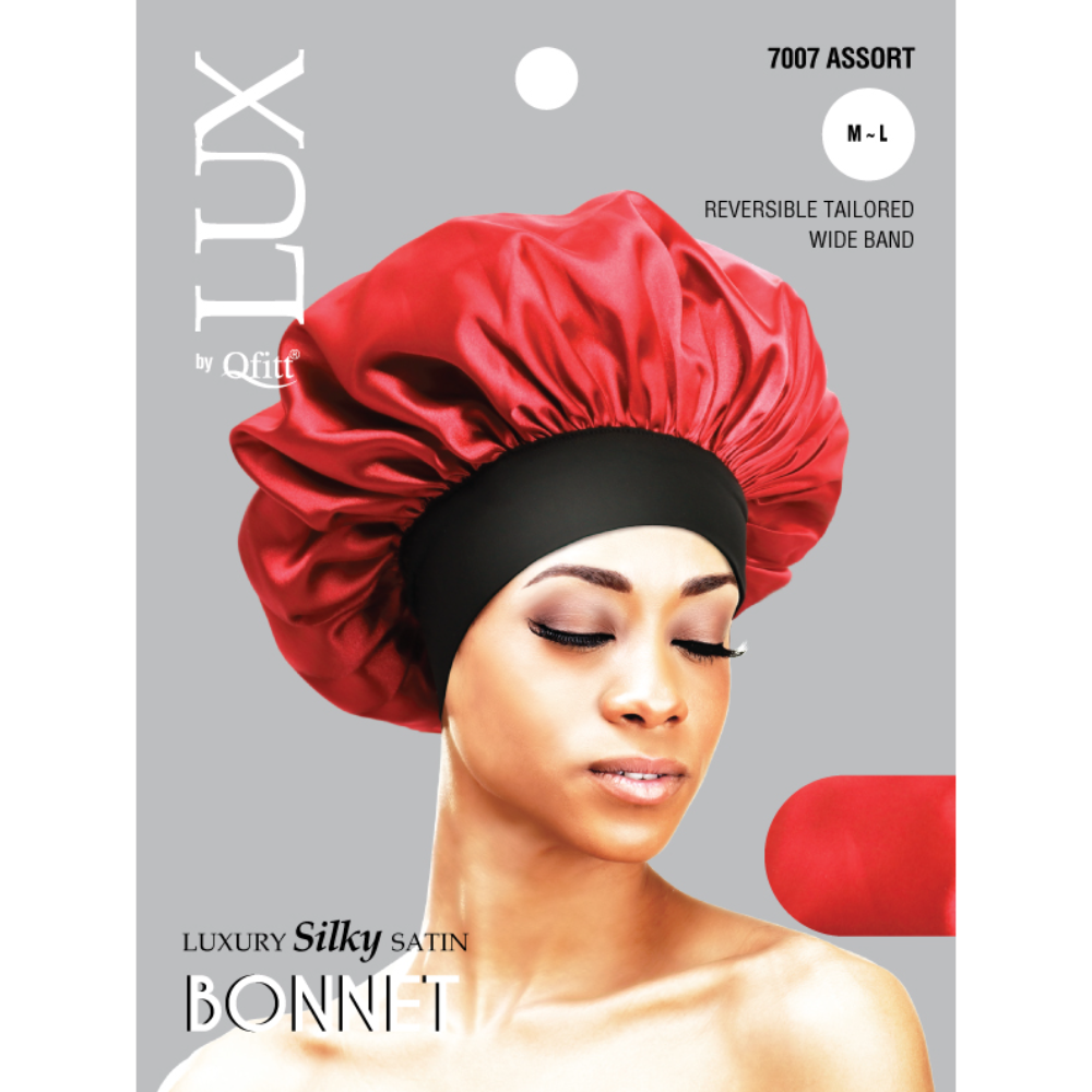 REGULAR LUXURY SILKY SATIN BONNET - SOLID [ASSORT-6 PIECES SET] Pack