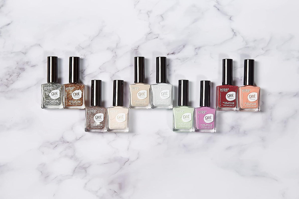 KISS New York Gel Strong Nail Polish, High-Gloss Salon Shine Long-Wear Liquid Lacquer - KNP KISS NEW YORK PROFESSIONAL