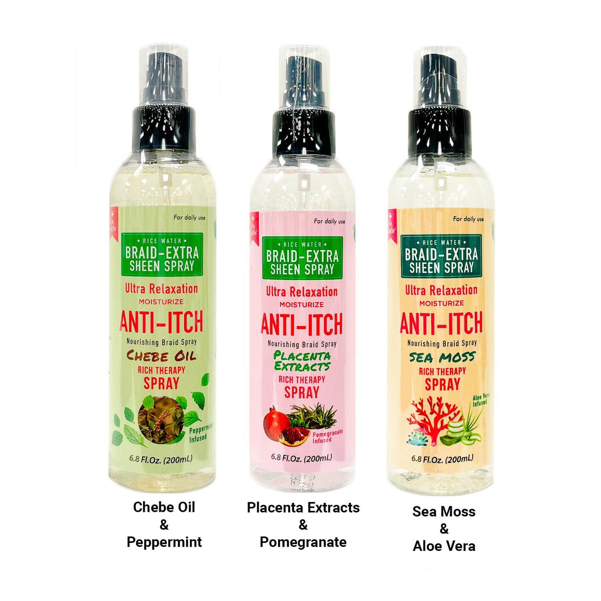 Dr. Girls Sea Moss & Aloe Vera Anti-Itch Braid Spray – Three-formula braid spray comparison