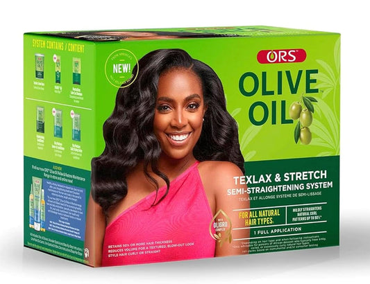ORS Olive Oil Texlax & Stretch Semi-Straightening System box