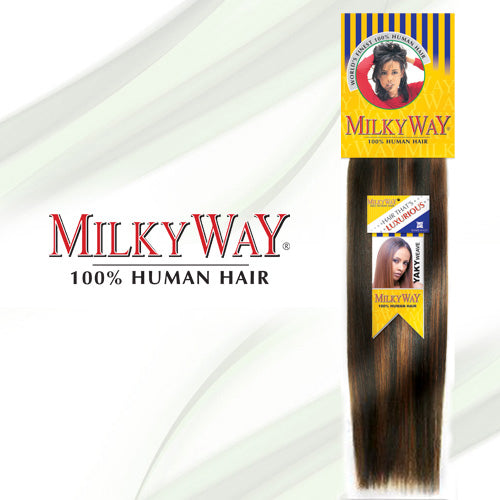 Human Hair Weave Milky Way Yaky Weave 18 inch Track Hair