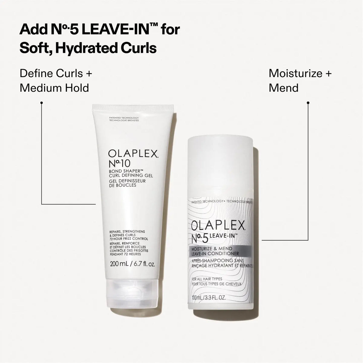 Olaplex No.10 Bond Shaper Curl Defining Gel 200 ml — No.10 curl gel with No.5 leave-in conditioner