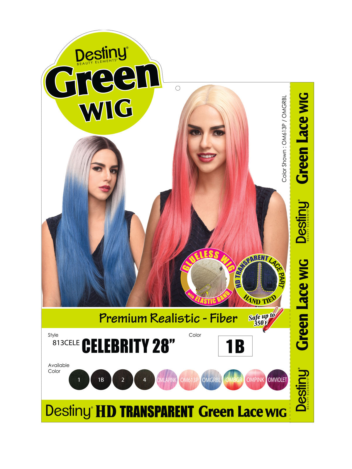 Destiny Green Celebrity Lace Wig – 28" – manufacturer style photo