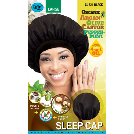 LARGE ORGANIC SLEEP CAP [BLACK] Piece