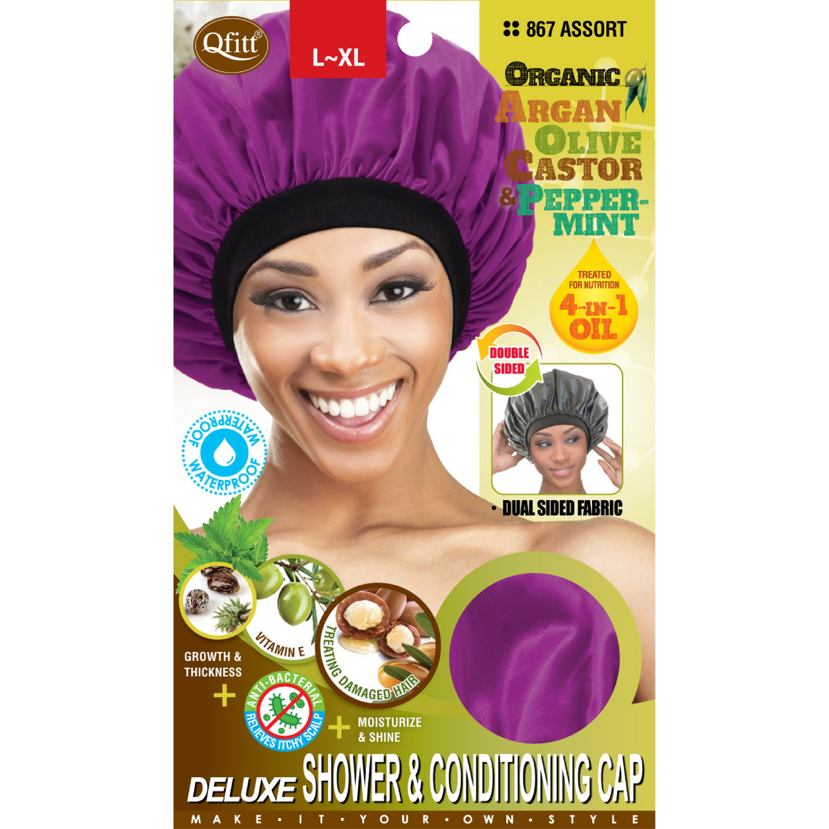 ORGANIC DELUXE SHOWER & CONDITIONING CAP [ASSORT-12 PIECES SET] Pack