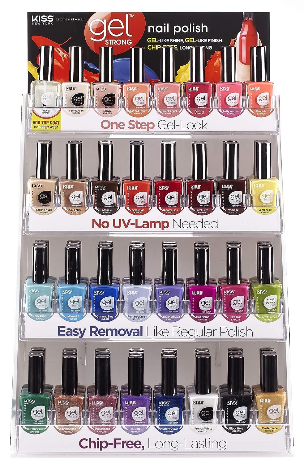 KISS New York Gel Strong Nail Polish, High-Gloss Salon Shine Long-Wear Liquid Lacquer - KNP KISS NEW YORK PROFESSIONAL