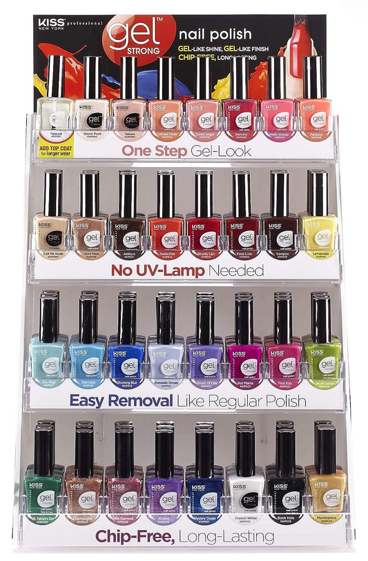 KISS New York Gel Strong Nail Polish, High-Gloss Salon Shine Long-Wear Liquid Lacquer - KNP KISS NEW YORK PROFESSIONAL