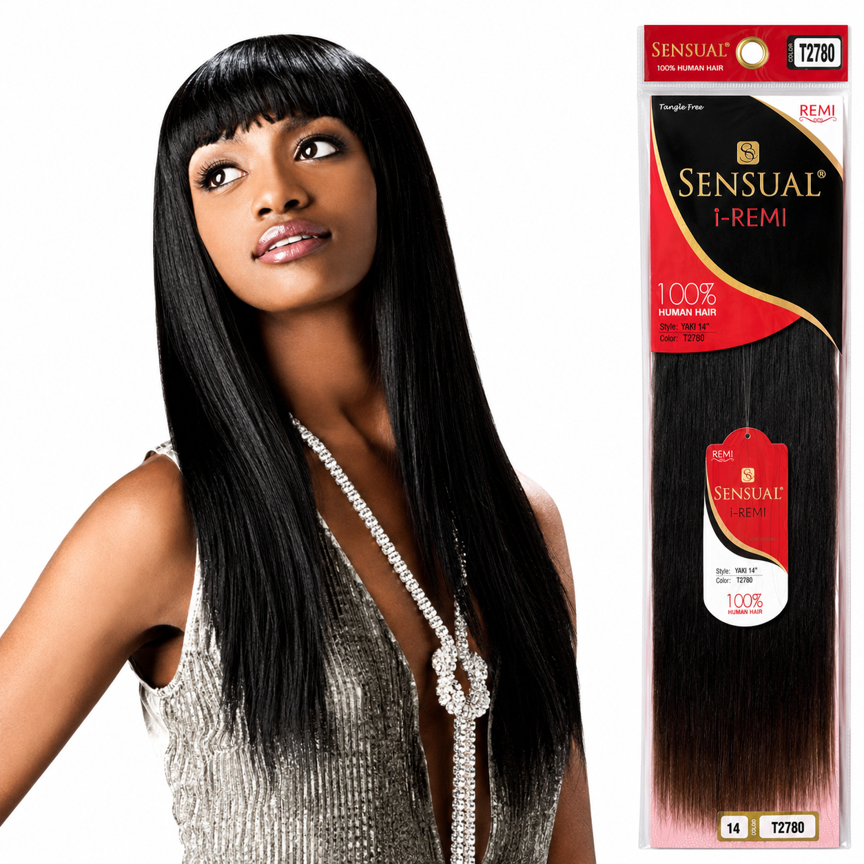 Sensual I Remy 100 Percent Human Hair Weave Yaki Straight Hair Extension
