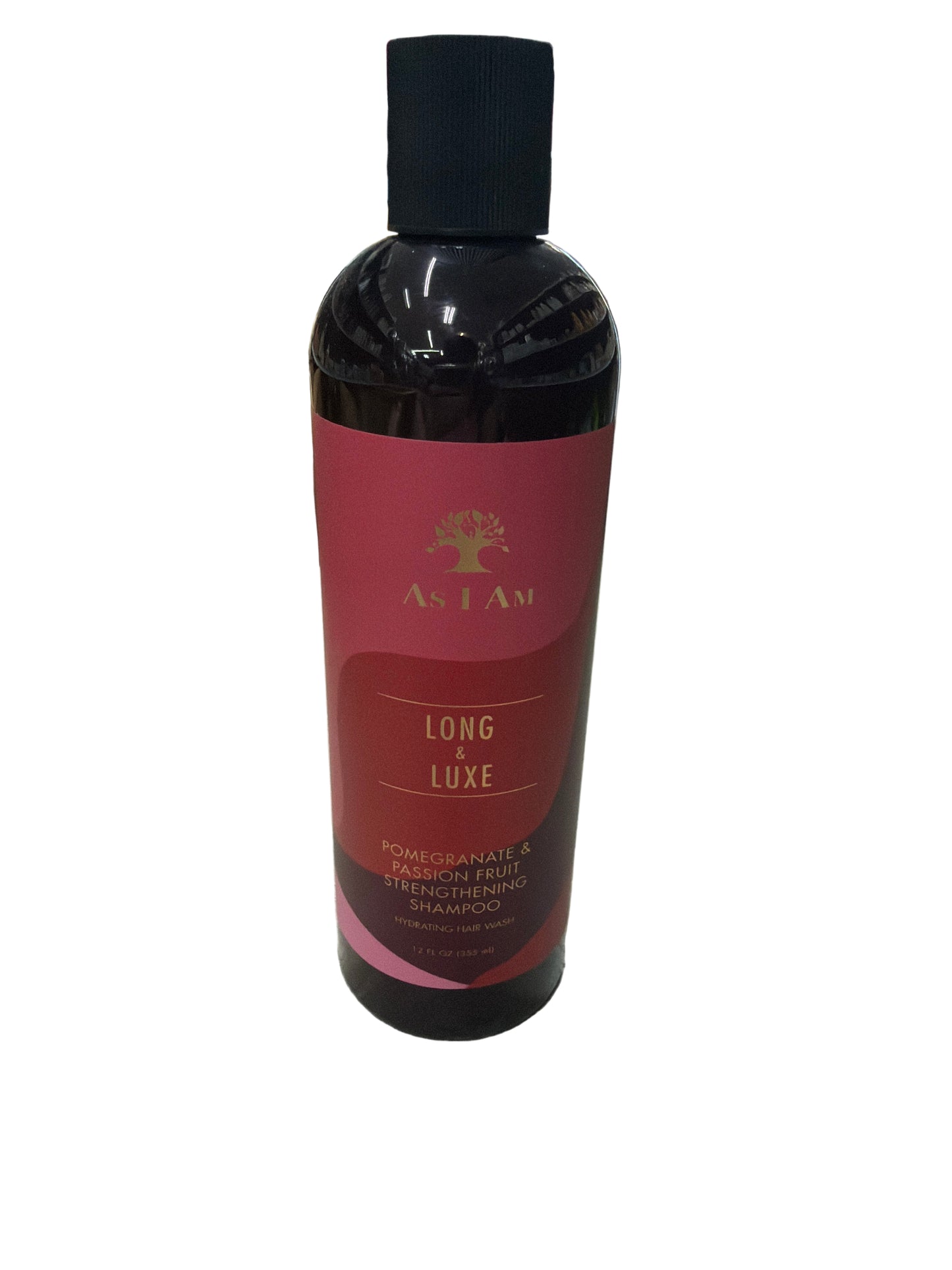 As I Am Long & Luxe Pomegranate & Passion Fruit Strengthening Shampoo, 12 oz