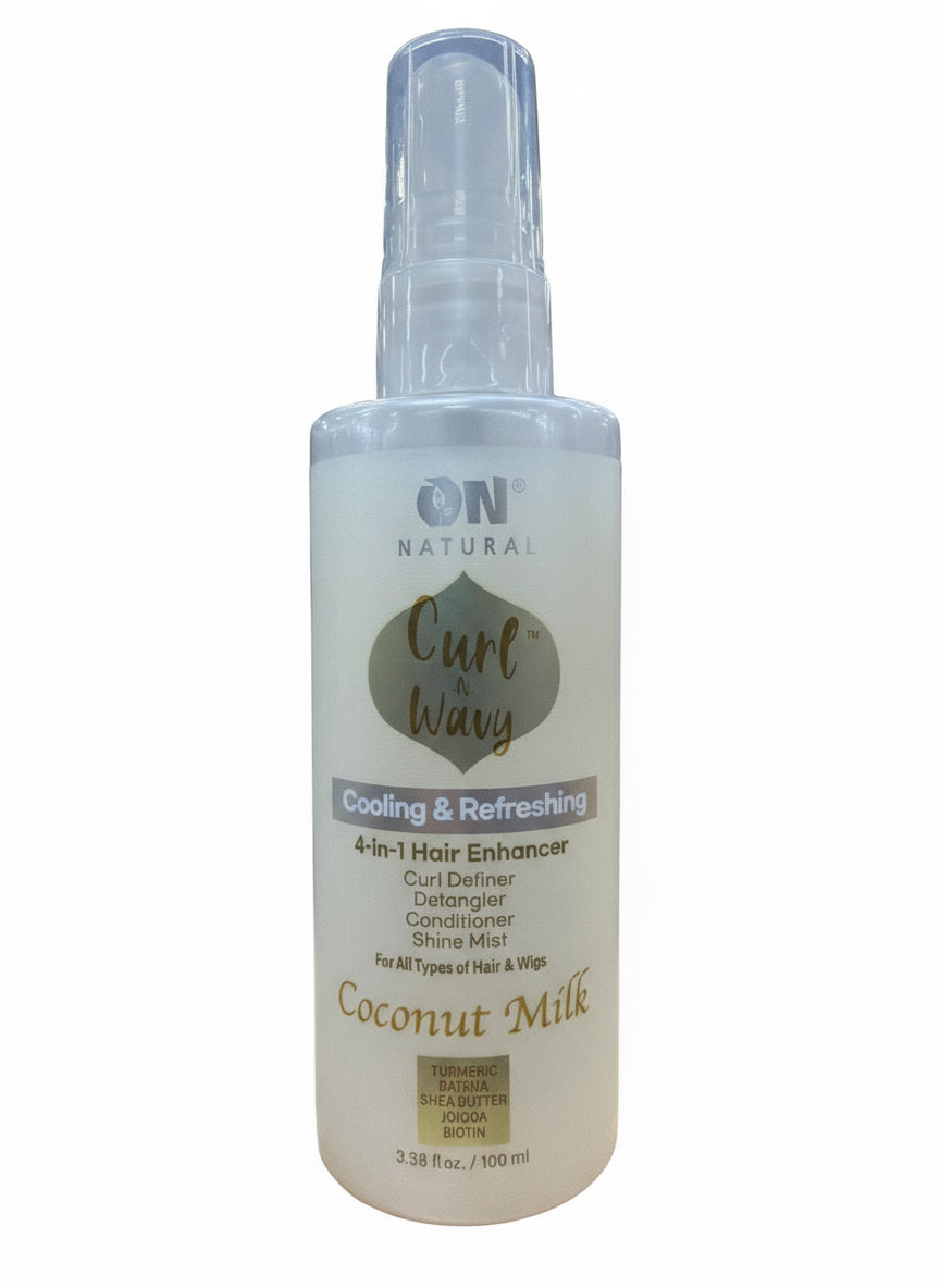 On Natural : Curl-n-Wavy 4-in-1 Hair Enhancer for Curly Hair / Weave & Wig 4-in-1 Hair Enhancer for Straight Hair, 3.38 oz (choose type)