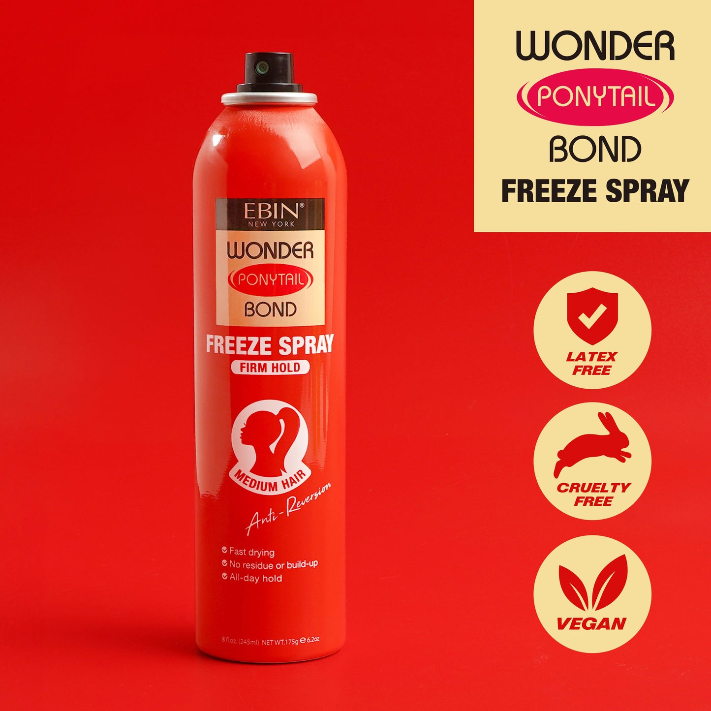 Wonder Ponytail Bond Freeze Spray - Firm Hold - EBIN NEW YORK